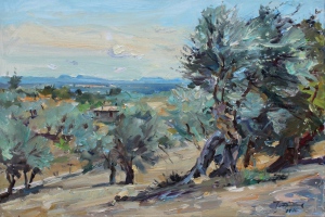 Talblick bei Selva,Mallorca, 2024 Öl Lwd. 40 x 60 cm