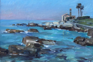 Kappelle am Meer Bordighera 2026 Öl / Lwd. 33 x 41 cm